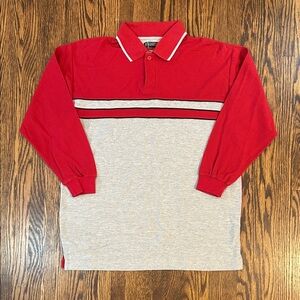 Vintage Y2K Long Sleeve Waffle Knit Mecca Polo Shirt